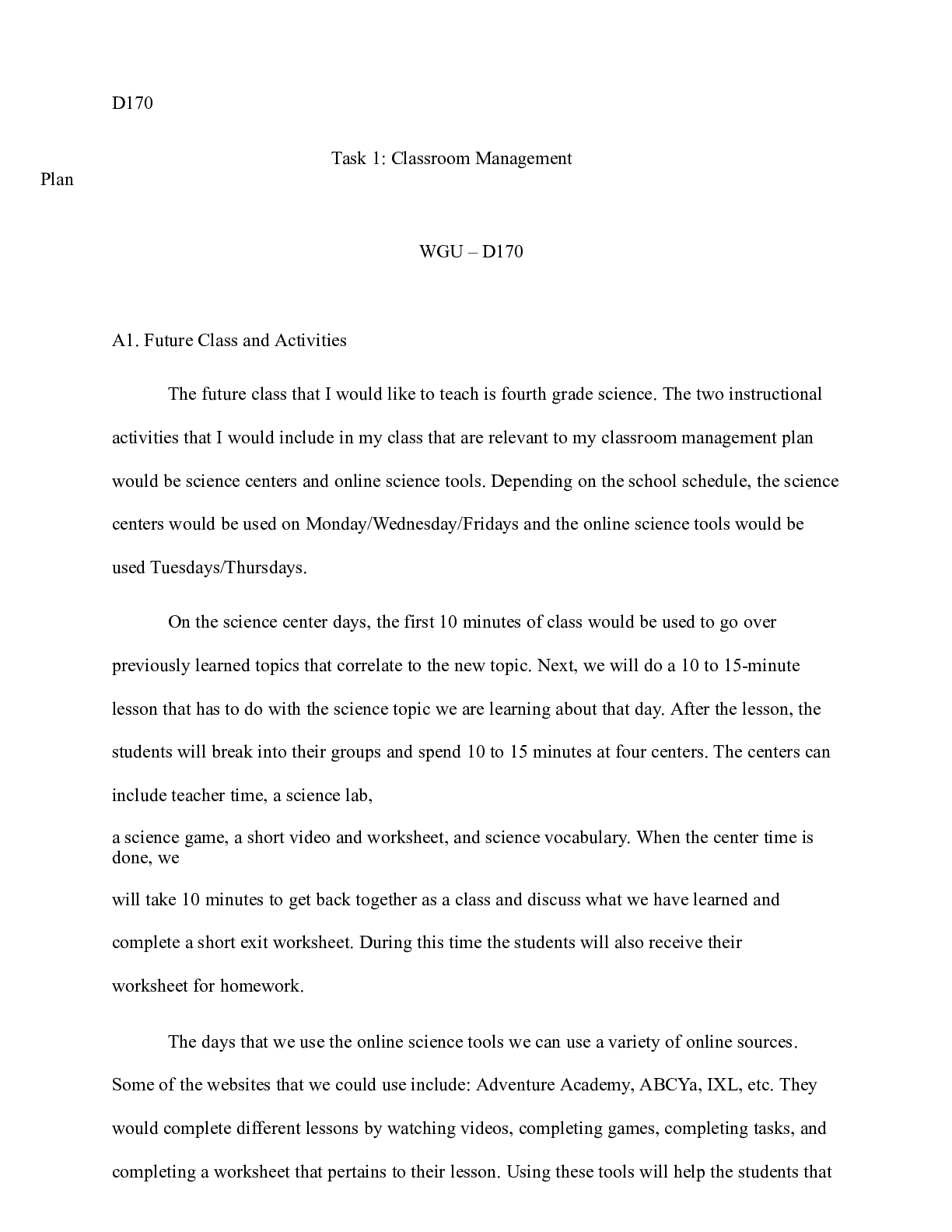 Preview image of D170 Task1    D170                                                              Task 1: Cl document